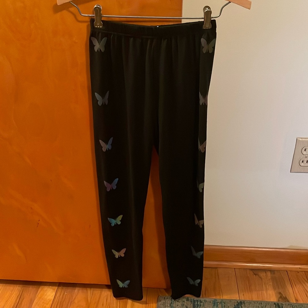 Black Girls Leggings with Butterflies